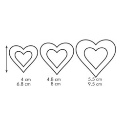 Dwustronne foremki do wykrawania serca DELÍCIA 6 rozmiarów - Tescoma