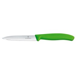 Nóż do jarzyn, gładki, 10 cm, zielony - Victorinox