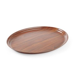 Taca antypoślizgowa owalna, orzech, 200x265 mm - Amerbox Montana