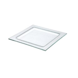 Taca szklana kwadratowa, 300x300 mm, biała - Fine Dine